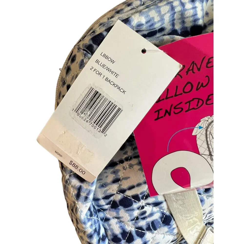 Betsey Johnson Travel Backpack Blue Tie Dye Print